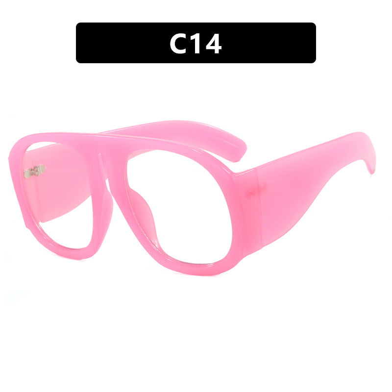 Retro Pilot Flat Mirror Large Frame New Glasses Frame Anti Blue Light Toad Mirror Street Shot Glasses Frame