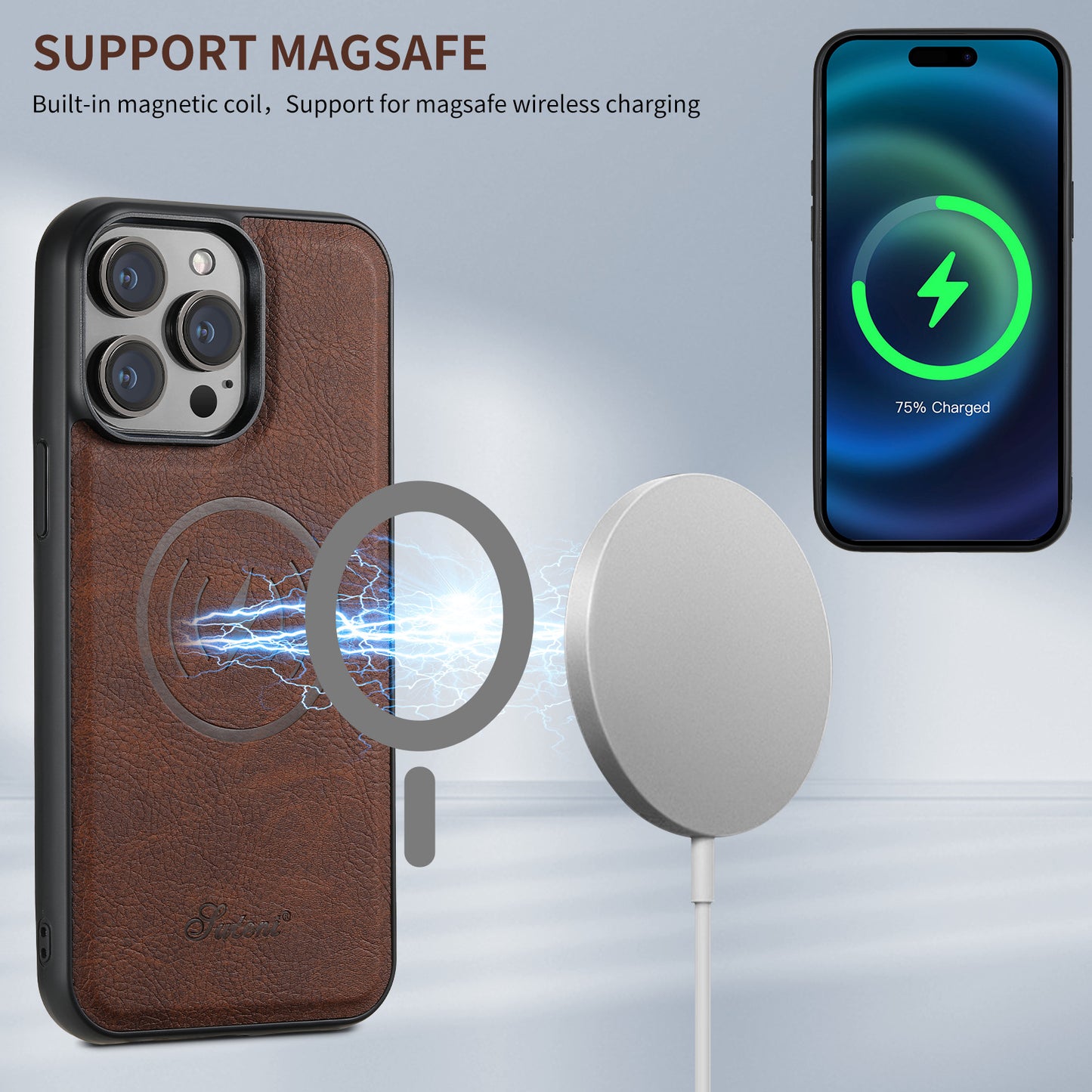 Suitable for Apple 15 phone case car magnetic suction iPhone 14 ProMax anti drop 2-in-1 card insertion case protective cover