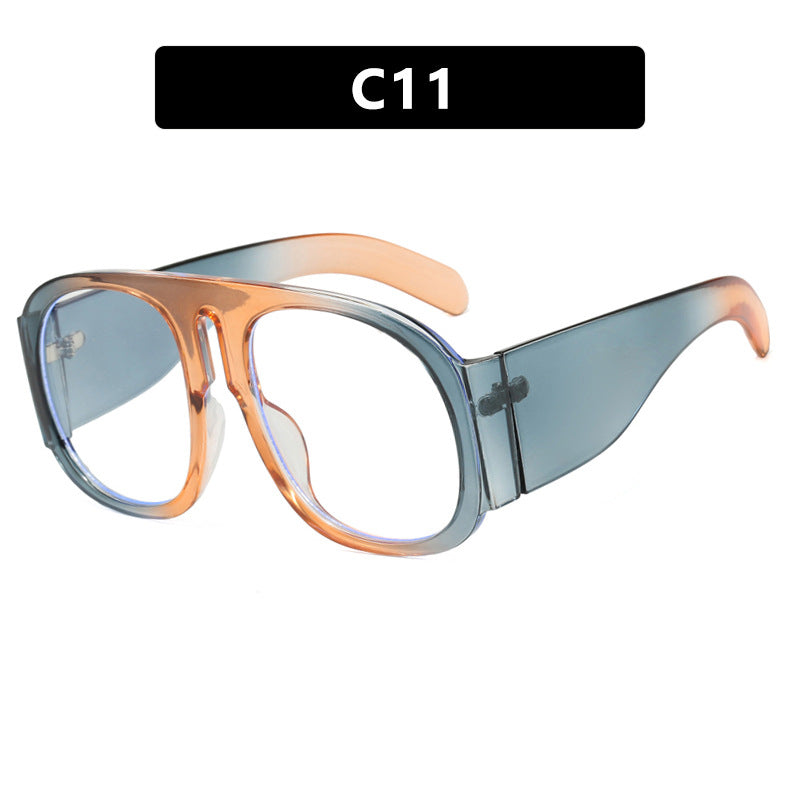 Retro Pilot Flat Mirror Large Frame New Glasses Frame Anti Blue Light Toad Mirror Street Shot Glasses Frame