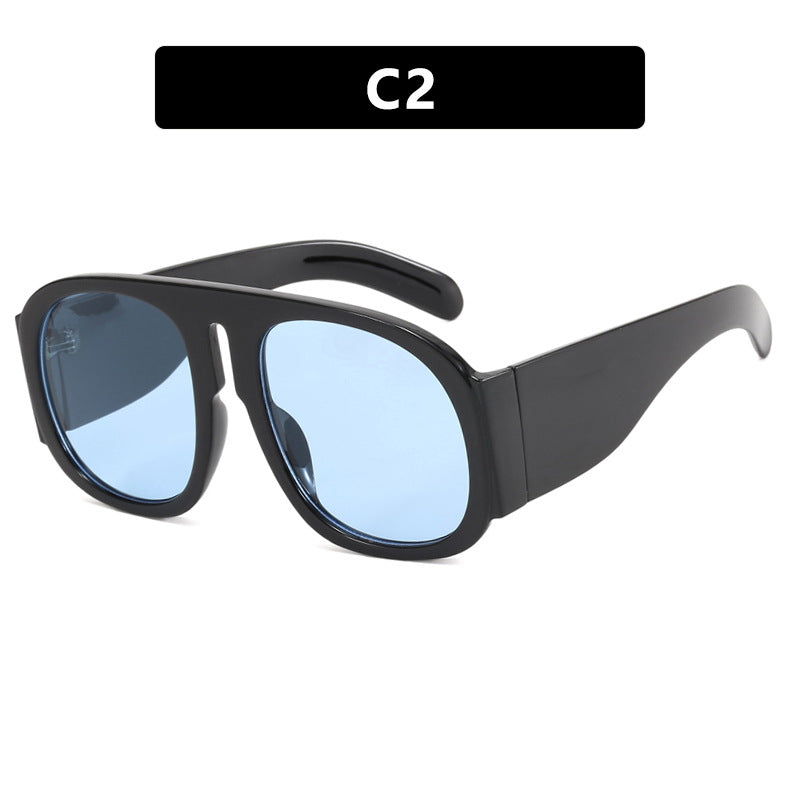 Retro Pilot Flat Mirror Large Frame New Glasses Frame Anti Blue Light Toad Mirror Street Shot Glasses Frame