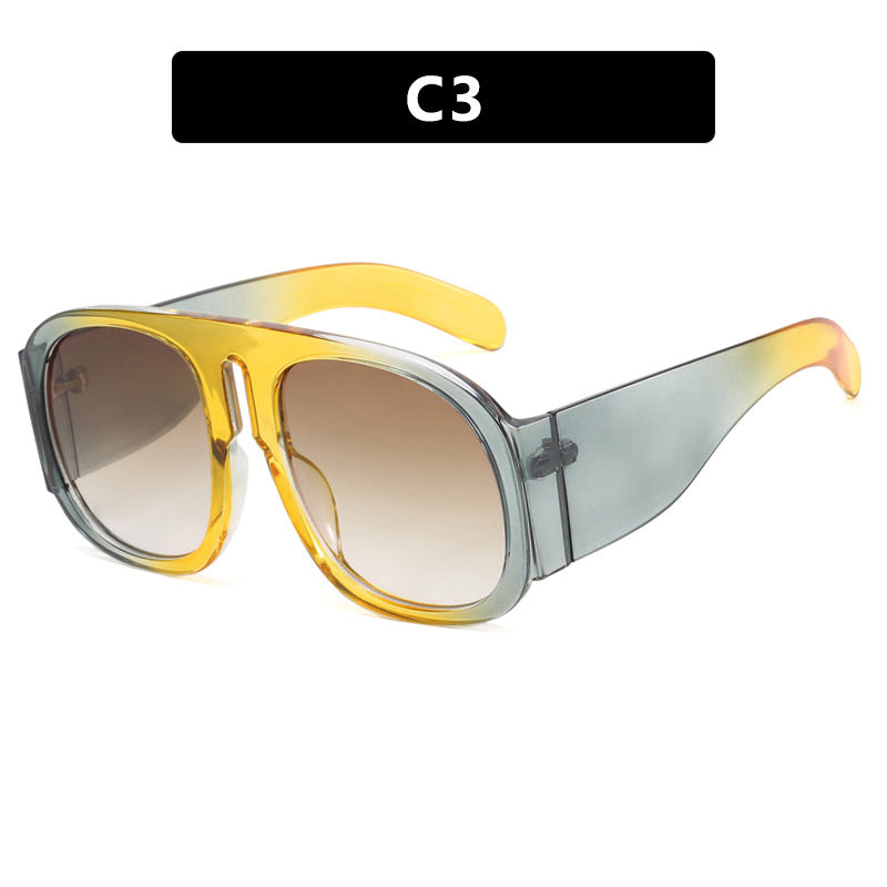 Retro Pilot Flat Mirror Large Frame New Glasses Frame Anti Blue Light Toad Mirror Street Shot Glasses Frame