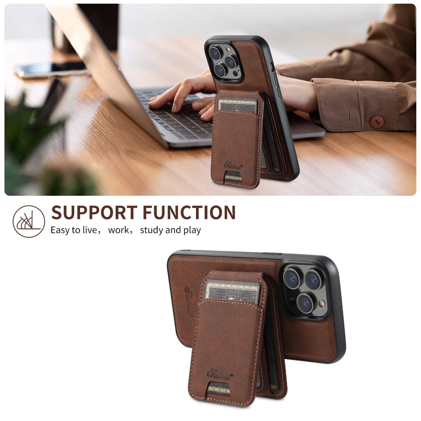 Suitable for Apple 15 phone case car magnetic suction iPhone 14 ProMax anti drop 2-in-1 card insertion case protective cover