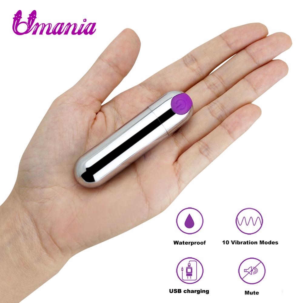 Powerful Mini Bullet Shape Vibrator For Beginners, Waterproof 10 Speeds Vibration Clitoral Stimulation Adult Sex Toys