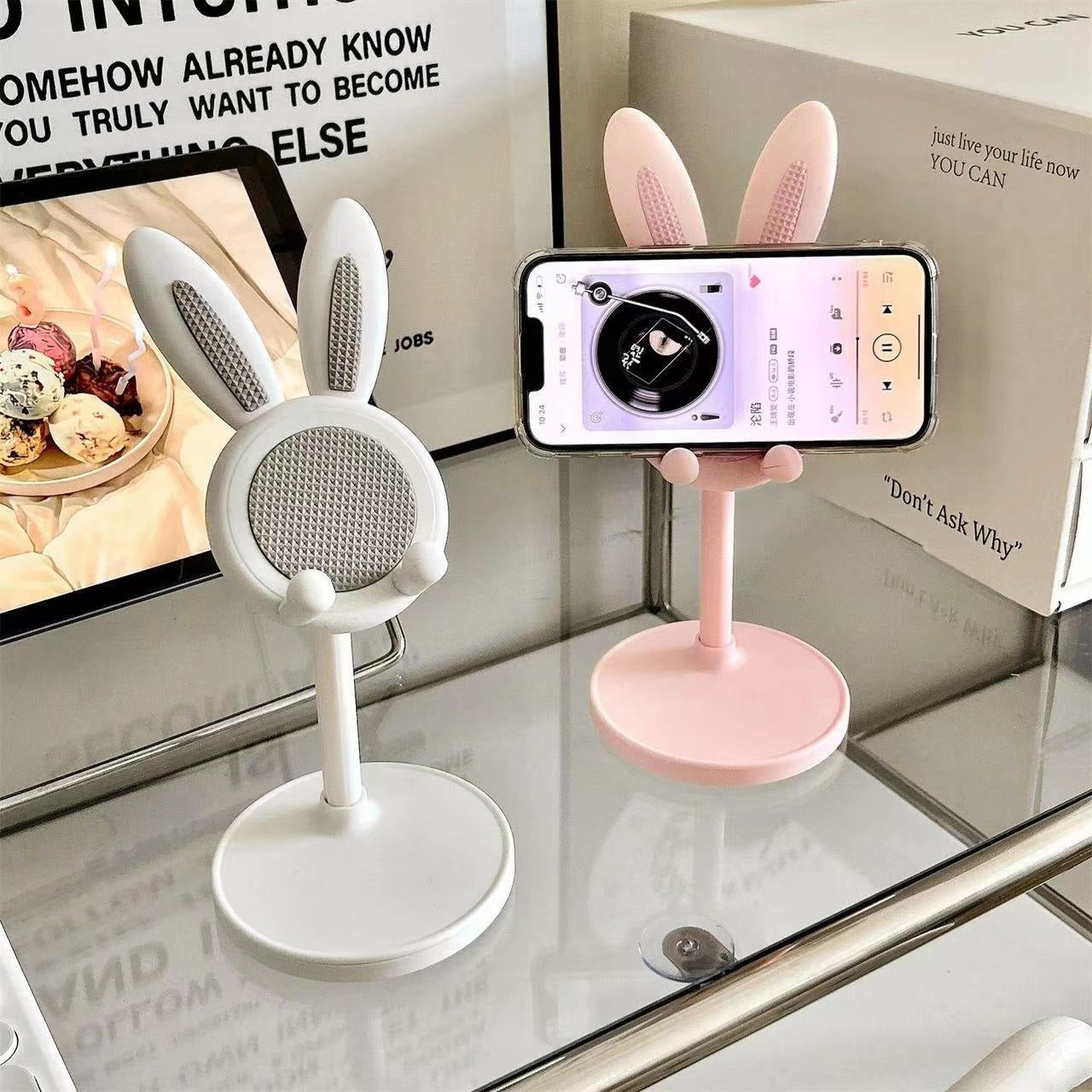 Cartoon Little Rabbit Desktop Mobile Phone Holder Live Drama Chasing Tablet Holder Livable Student Lazy Person Holder Gift