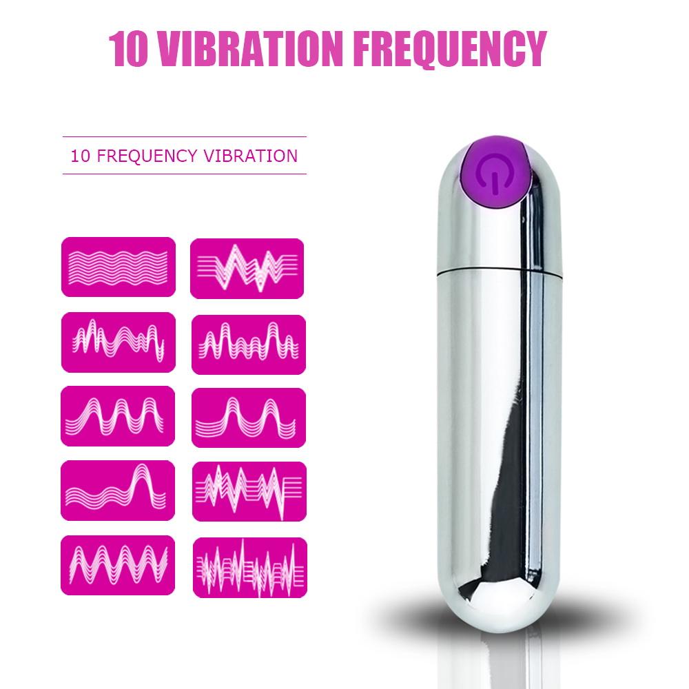 Powerful Mini Bullet Shape Vibrator For Beginners, Waterproof 10 Speeds Vibration Clitoral Stimulation Adult Sex Toys