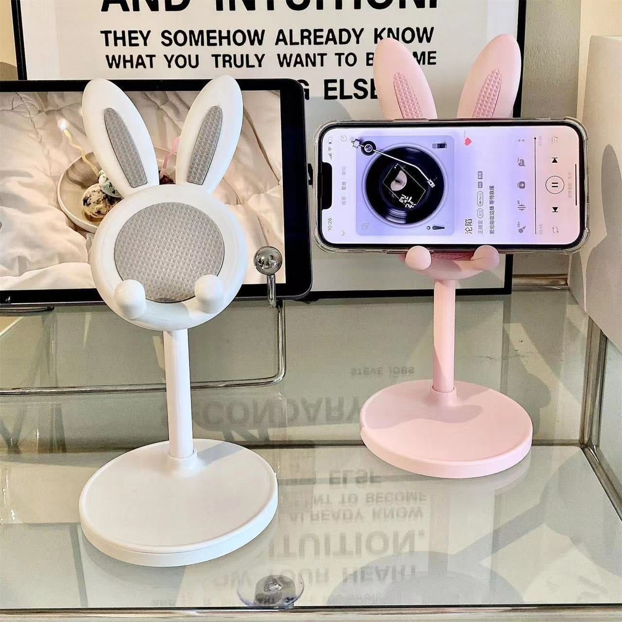 Cartoon Little Rabbit Desktop Mobile Phone Holder Live Drama Chasing Tablet Holder Livable Student Lazy Person Holder Gift